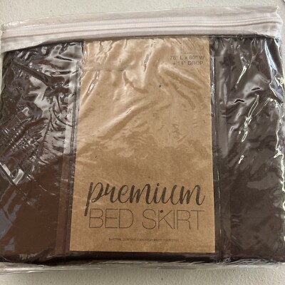 Chocolate Premium Bed Skirt Cal King Size Microfiber.  14