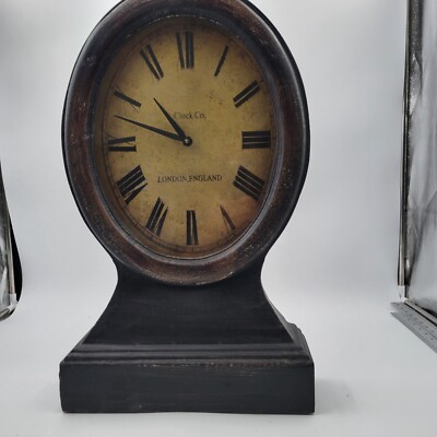 Pottery Barn Replica Railway Mantle Magnified Clock London England.  works-image