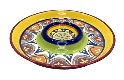Pier 1 Mexicali Chip & Dip Bowl One Piece Large Server Mexican Fiesta Party Dish-image