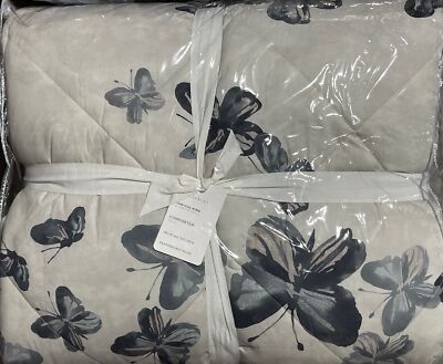 Pottery Barn Butterfly Kisses Percale Comforter - King / Cal - NEW-image