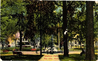Vintage Postcard- 14458. MADISON PARK BAY CITY MI. Posted 1910-image