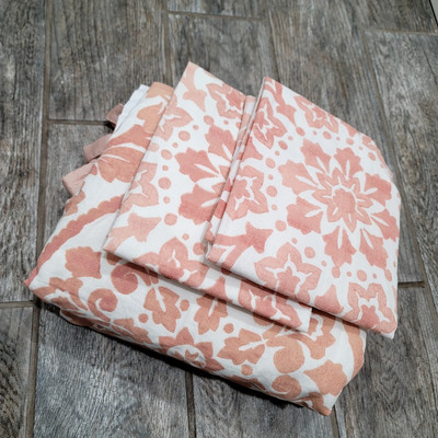 Pottery Barn Ana Medallion FULL / QUEEN Duvet Cover Two Standard Shams Blush-image