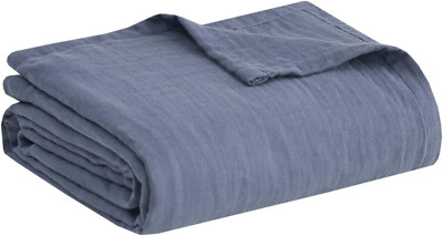 Blanket Gauze 100% Cotton Soft & Breathable 3 Layers Lightweight Summer Cover, A-image