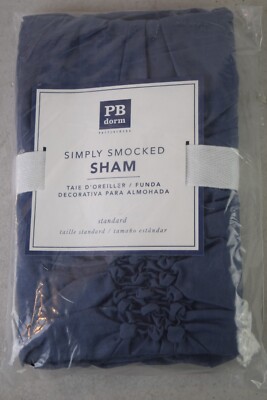 Pottery Barn sham pillowcase. Simply smocked sham. Navy. Standard-image