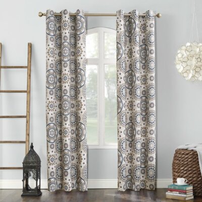 Pair of Sun Zero Nepal Global Print Blackout Curtain Panels, 40