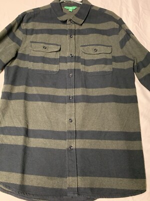 Dip Men’s Flannel Shirt Sz Large Olive Green-image
