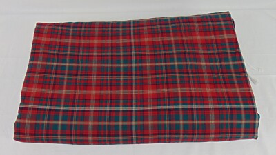POTTERY BARN Red Green PLAID Check Flannel Duvet Cover Cotton King / Cal-image