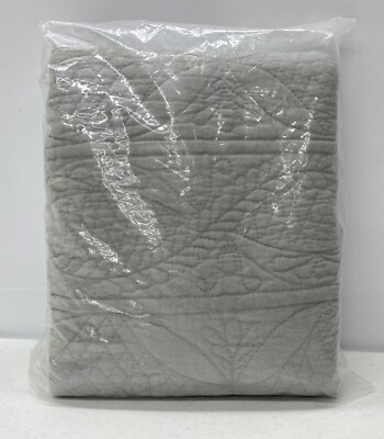 NEW Pottery Barn Hanna Quilted STANDARD Sham~Smoke Gray-image
