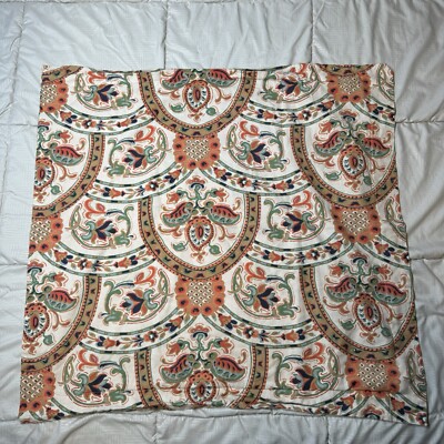 Pottery Barn Euro Pillow Sham 26” Square Harland Floral Cotton Linen Blend-image