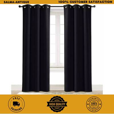 Soundproof Thermal Insulated Blackout Curtain Thermal Insulated Solid Darkening-image