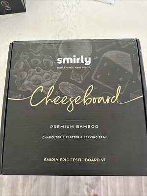 Smirly Epic Festif Cheese Board V1 Charcuterie Bread Dips Utensils Bamboo Wood-image