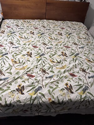 POTTERY BARN SPRING SPARROW DUVET COVER SPRING SONGBIRDS 86 X 80 Inches-image