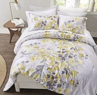 Madison Park Bed in A Bag-Trendy Casual Design Cozy Comforter King Yellow/Grey-image