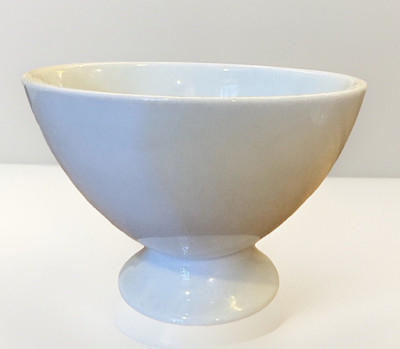 NEW Pottery Barn Great White Footed Desert/Rice Bowl Discontinued RARE HTF-image