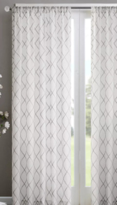 Madison Park Clarissa Diamond Sheer Curtain Panel-image