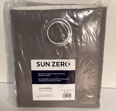 Sun Zero Broderick Theater Grade Blackout Curtains 52” W x 95’' L Each - Gray-image