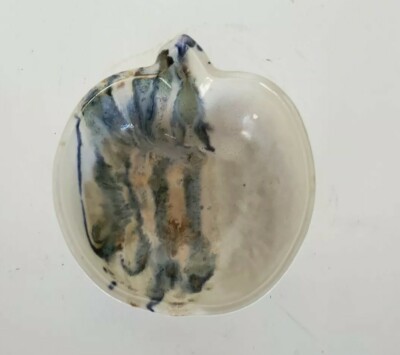  Studio Art Pottery Trinket Dish Pinecraft Alymer Canada Apple Shaped Glazed -image