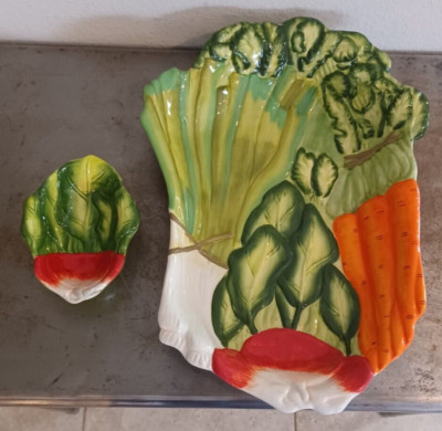 Large Certified International By Judy Phipps Serving Tray Platter & Dipping Bowl-image