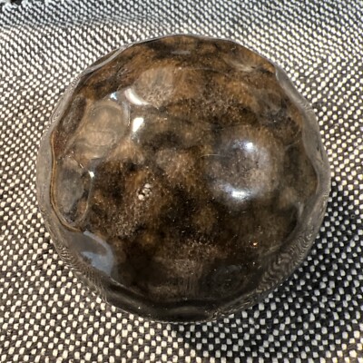 Round Globe Sphere/ Golf Ball Shaped Studio Pottery Paperweight/Table Art.-image