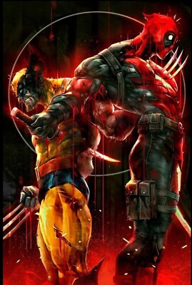 Wolverine Vs Deadpool Art poster 24x36 Free Shipping -image