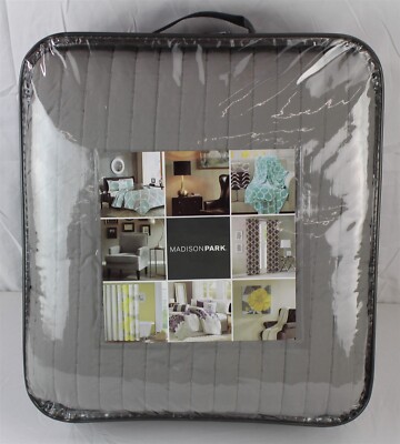 Madison Park Keaton 3 Piece Reversible Coverlet Set – Grey - Full/Queen-image