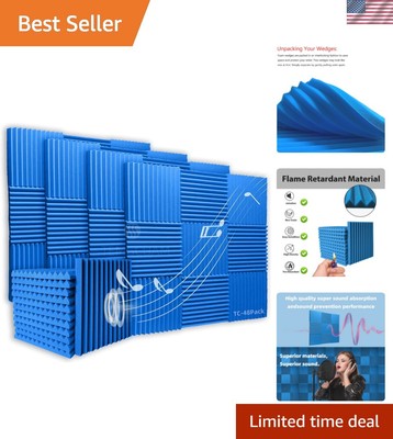 Wedge-Shaped 48 Pack Sound Reduction Foam Panels - Fast Recovery & Easy Install-image