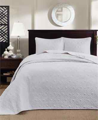Madison Park Quebec Classic Stitch 3-Pc. Quilted Bedspread Set - KING - White-image