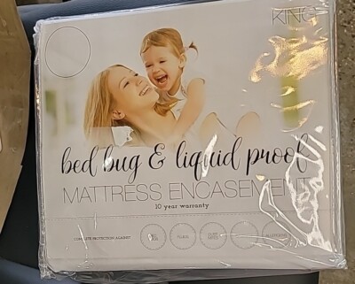 KING Mattress ENCASEMENT  Bed Bug AND LIQUID PROOF Zipper Encasement, SOFT NEW -image