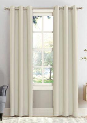Sun Zero Preston Grommet Blackout 40 x 95 Pearl Curtain Panel T410383-image