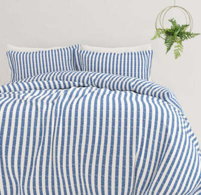 Super Soft Microfiber Rugged Stripe Twin Duvet Cover Set-image