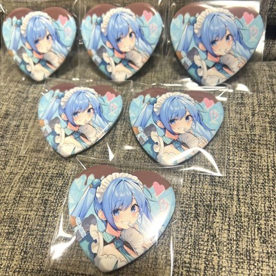Konosuba  Aqua Heart Shaped Can Badge 6 Pieces-image