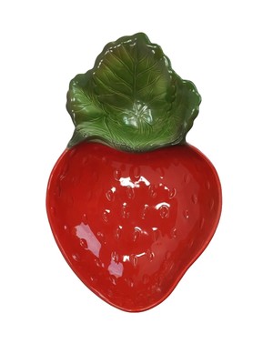 Metlox Poppytrail California Large Strawberry Fruit/Dip Serving Bowl, Summer Fun-image