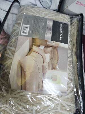 Madison Park Signature 9 Piece Geometric Comforter Set With Taupe Mps10-485-image