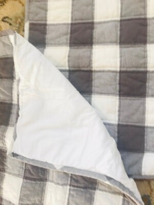 Pottery Barn Buffalo Check Quilted Standard Shams Set 2 Charcoal Gray Pair Rare2-image