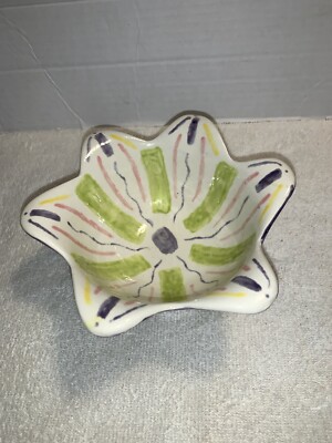 Studio art tulip edge bowl, pottery hand painted painting studio Nashville tn-image