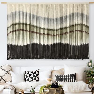 Macrame Wall Hanging Dip-Dye Large Macrame Wall Decor Boho Home Decor Scale F...-image