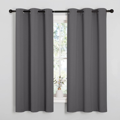 Thermal Insulated Grommet Blackout Curtains for Bedroom (2 Panels, W42 x L63 ...-image