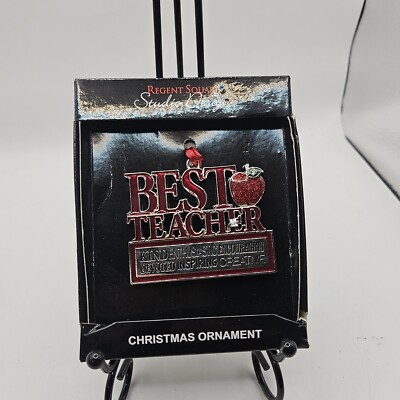 New Regent Square Studio Design Metal Ornament Best Teacher Inspiring Creative-image