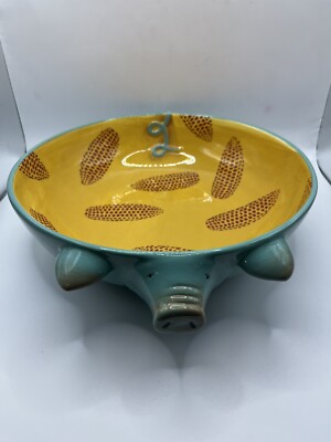 Sur La Table Pig Serving Bowl Rare Hard To Find Large Chip/dip Bowl READ MORE-image