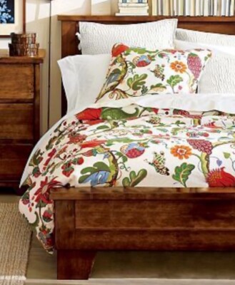 RARE Pottery Barn Serafina Twin Duvet + Sham Josef Frank Style - Stunning Floral-image