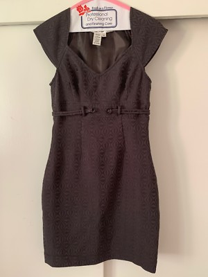 Max Studio Dark Gray Dress SZ:S RN:58822 Cap Sleeve Empire Waist Sexy On EUC A7-image