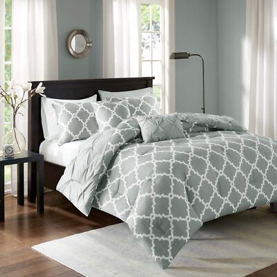 Madison Park Essentials Kasey Cozy Comforter Set - Fretwork Design, All Seaso...-image