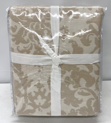 Pottery Barn Jacquard Medallion Cotton Linen KING/CAL KING Duvet Cover~Neutral-image