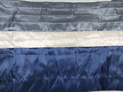 Madison Park Faux Silk Layered Blue Window Valance. 50 X 18.  New-image