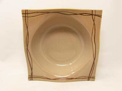 Mystic Cove Beige by Studio Nova Vegetable Bowl Square Shape Brown Lines L8-image