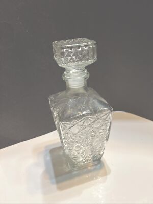 Studio Crystal Carob Whiskey Wine Crystal Decanter With Stopper 10in x 4in VTG-image