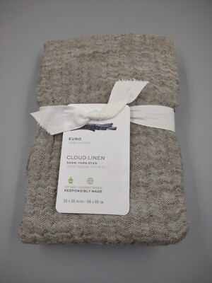 Pottery Barn Cloud Handcrafted Cotton/Linen Euro Sham ~ 26