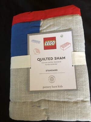1 Pottery Barn Kids LEGO Quilted Standard Sham NWT-image