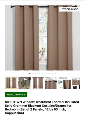 New Nicetown window Treatments Thermal Grommet  Brown Curtains 2 Panels 42