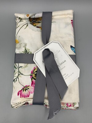 Pottery Barn Monique Lhuillier Tuileries Percale Sham Ivory King #H777-image